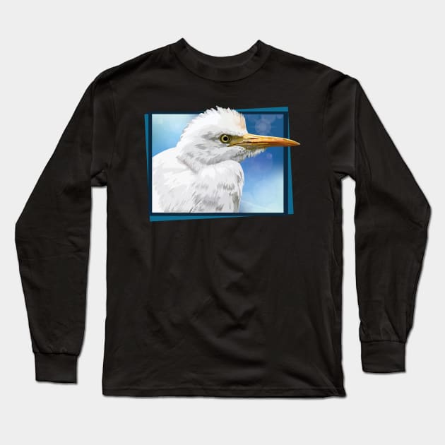 Cattle egret Long Sleeve T-Shirt by obscurite